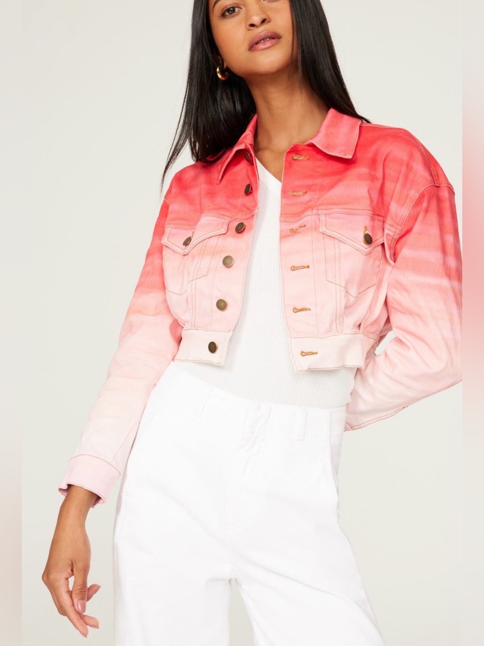Women's Cropped Ombre Denim Jacket